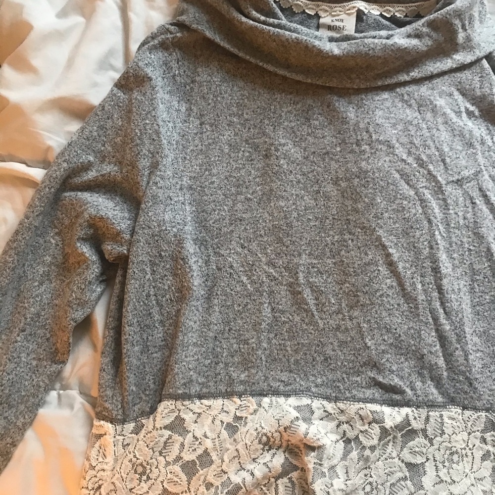 Grey Lace Sweater